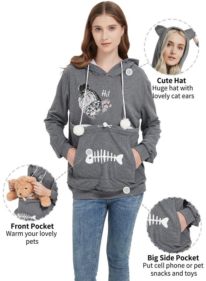 Simcat Unisex Pet Pouch Hoodies Long Sleeve Cat Dog Carrier Holder Sweatshirts Casual Going Out Kitten Puppy Hoodies - Image 2